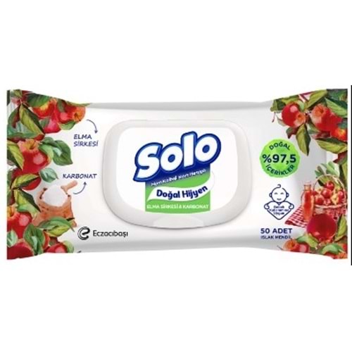 Solo Islak Mendıl 50Lı Elma Sırkesı-Karbonat