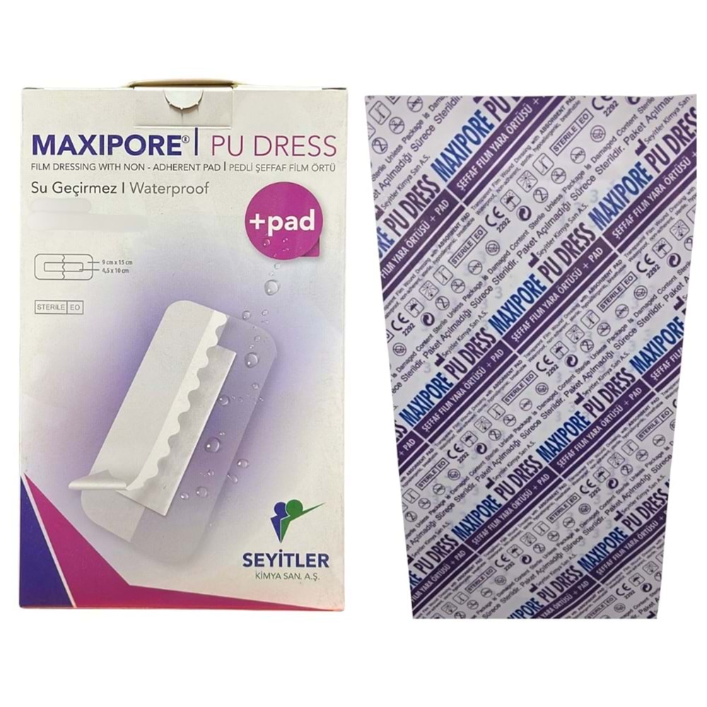 Maxipore Su Geçirmez Şeffaf Film Pedli Yara Örtüsü 9x10 cm