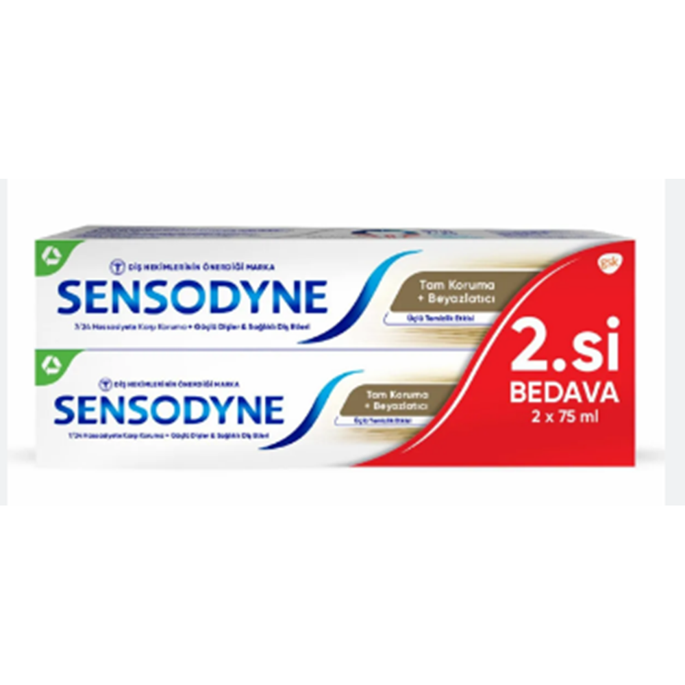 Sensodyne Tam Koruma+Beyazlatıcı 2Li Set Diş Macunu 2*75Ml