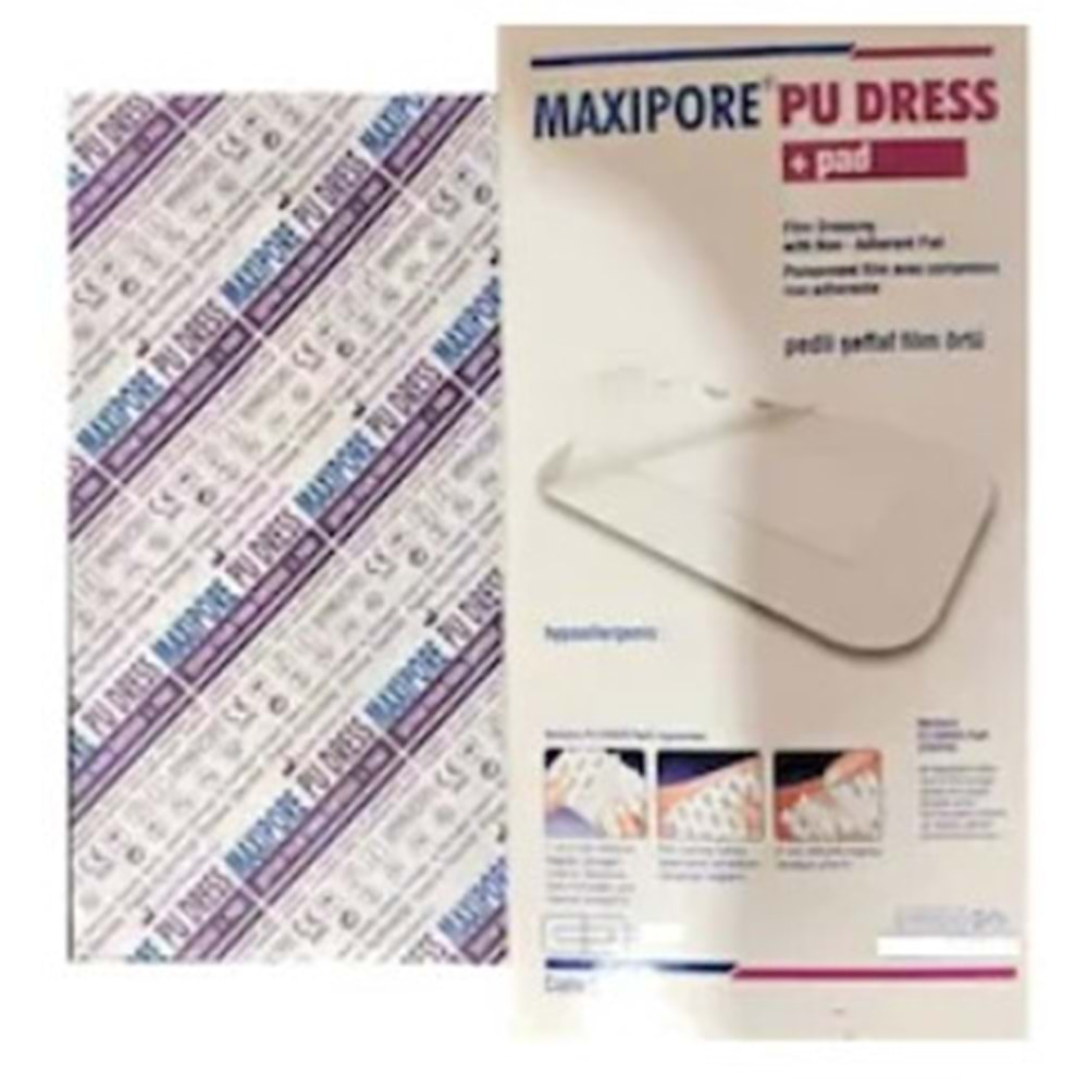 Maxipore Su Geçirmez Pedli Şeffaf Film Yara Örtüsü 10x30 cm