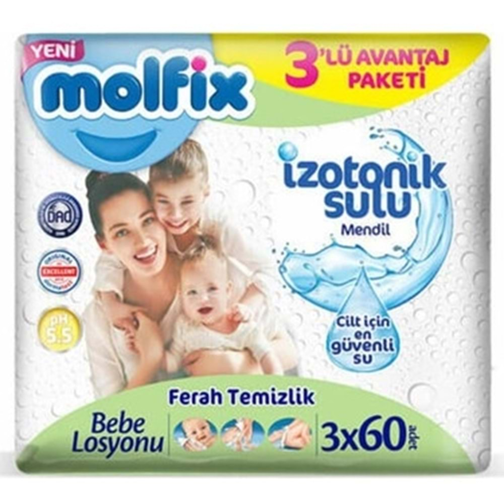 Molfıx Izotenık Islak Mendıl 3Lü 60Lı