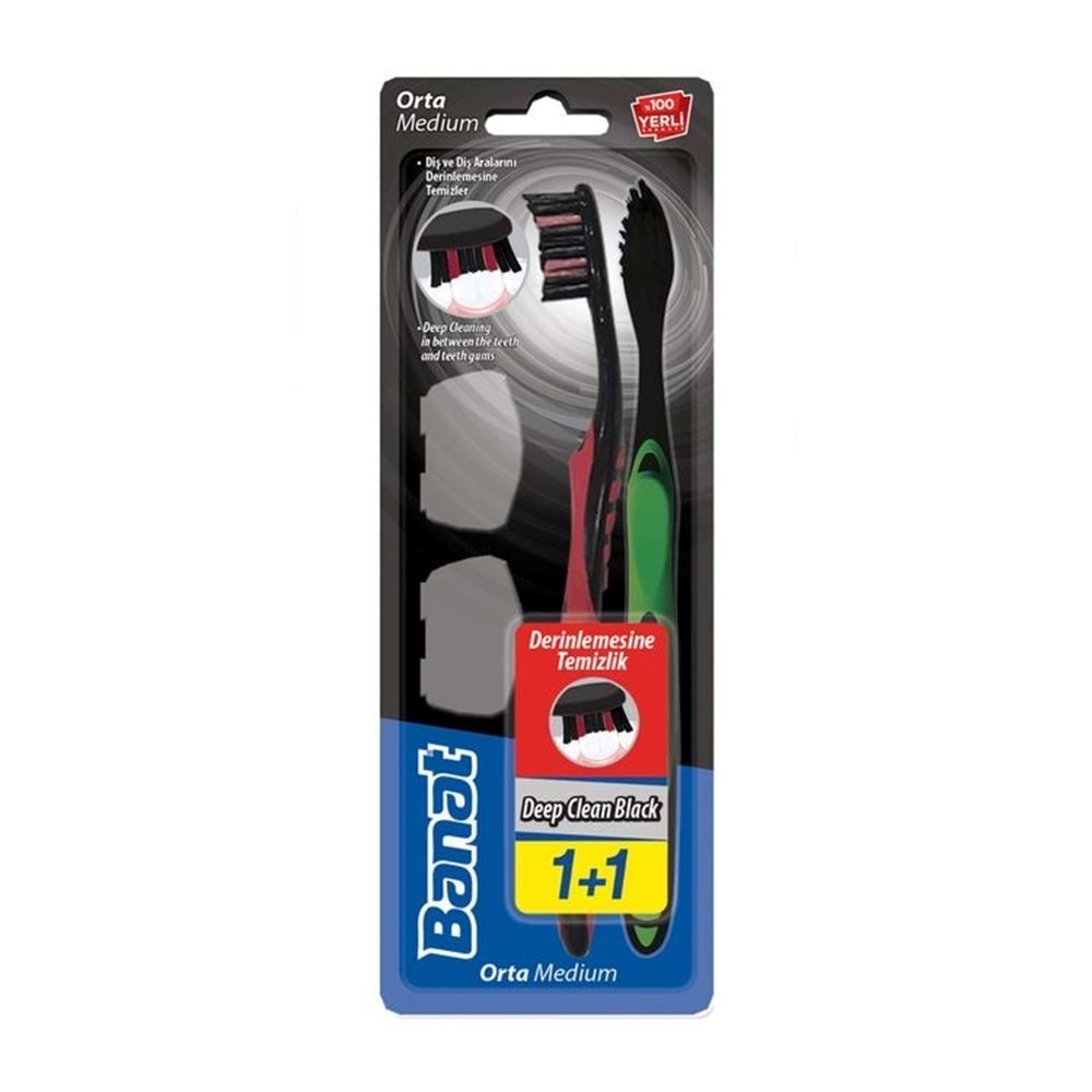Banat Black Diş Fırçası Deep Clean 1+1