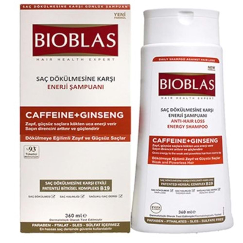 Bıoblas Caffeine+Ginseng Sampuan 360Ml