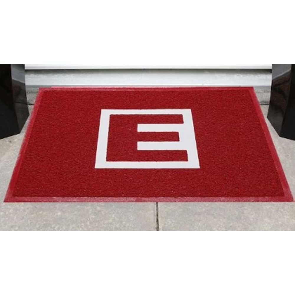 E Logolu Kırmızı Paspas