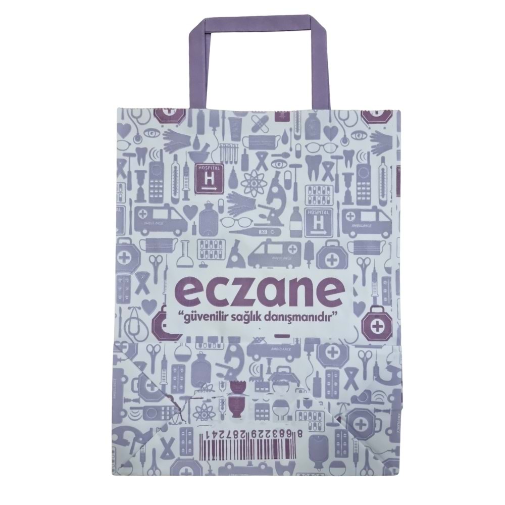 Dy Kraft Çanta Lila 50 Adet (32x22x10cm)