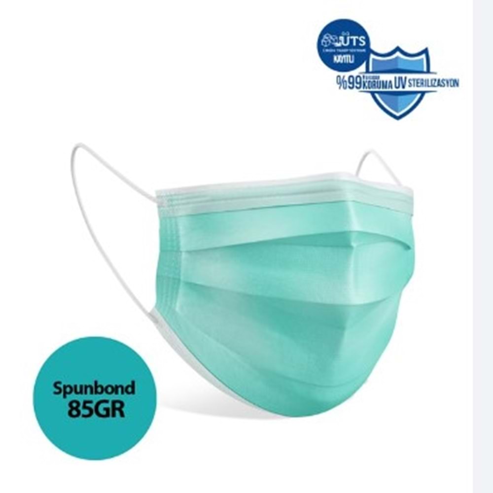 Gürcan Medblown Maske 50Lı Yesıl