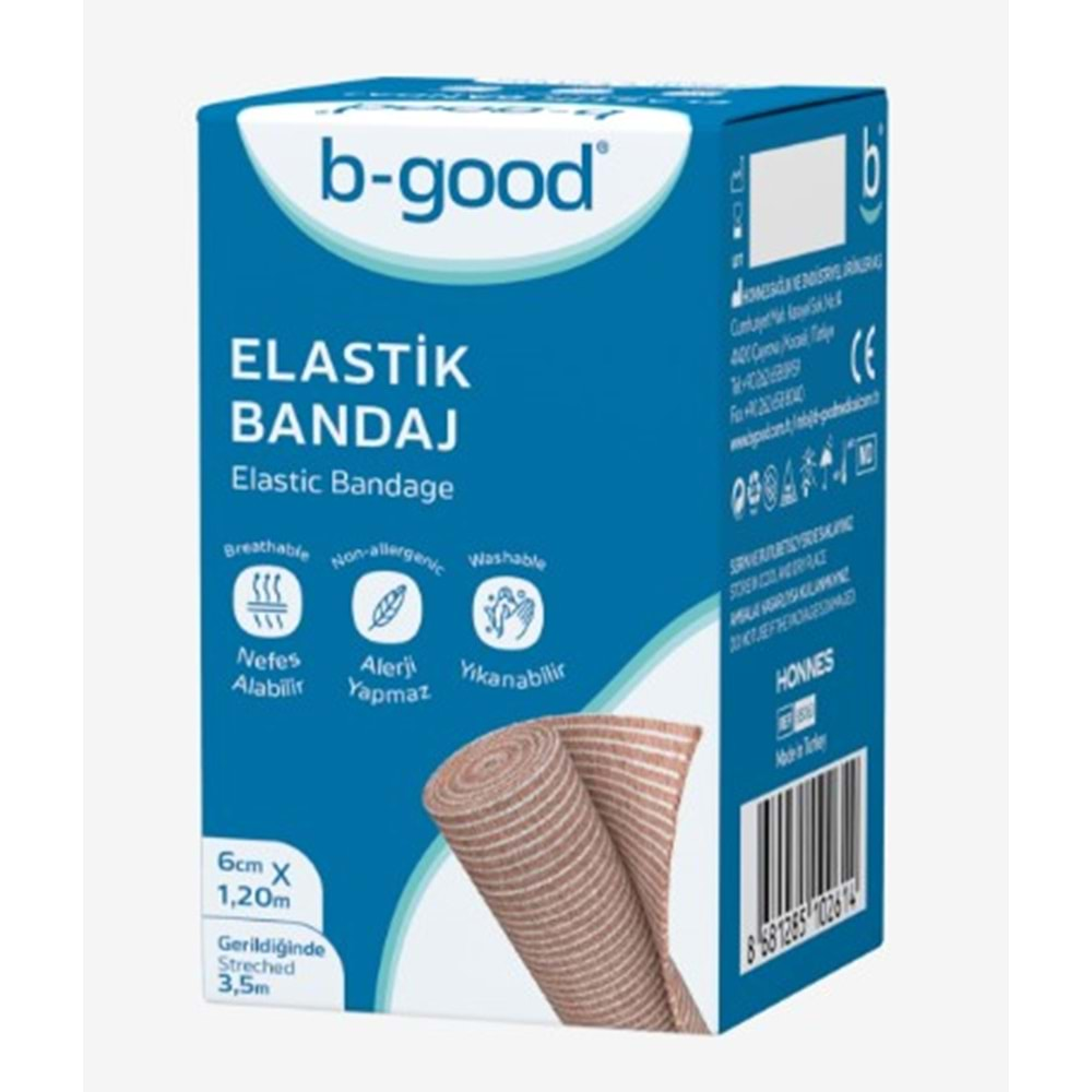 B-Good Elastik Bandaj 6Cm X 3,5 M(Gerilmiş)