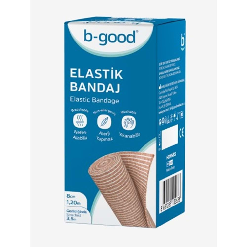 B-Good Elastik Bandaj 8Cm X 3,5 M(Gerilmiş)