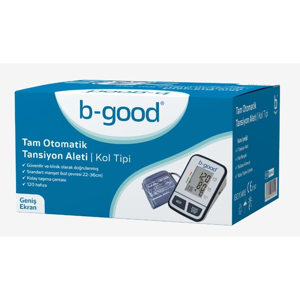 B-Good Hafızalı Tam Otomatık Tansıyon Aletı Kol Tıpı