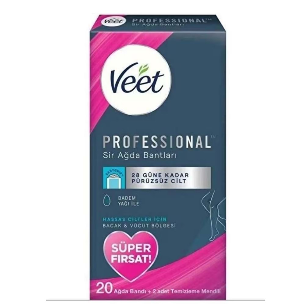 Veet Ağda Bandı Professional Hassas Ciltler için 20'li