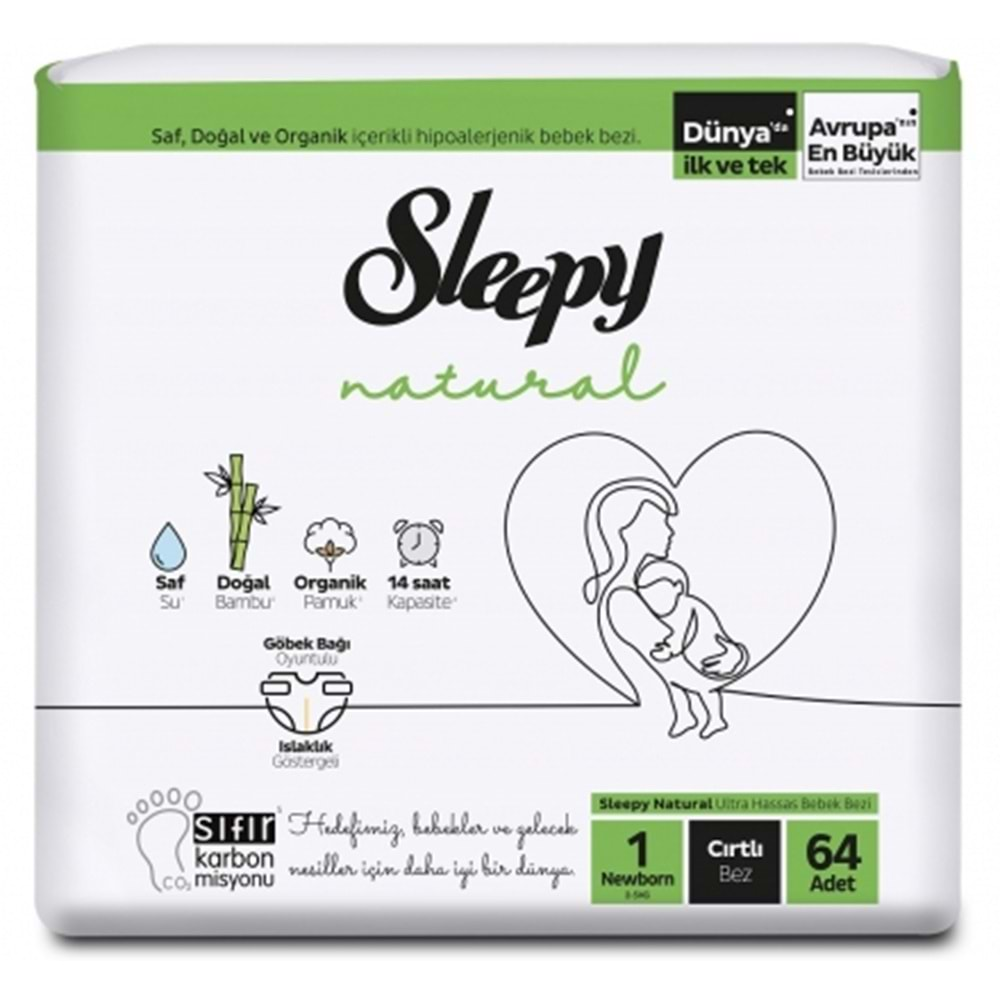 Sleepy 2 Lı Jumbo Bez No:1 64 Lü Bebek Bezi