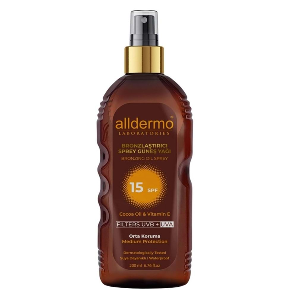 Alldermo Bronzlaştırıcı Sprey Güneş Yağı 200Ml