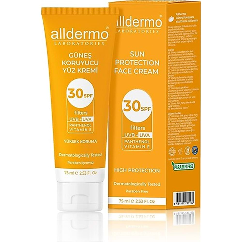 Alldermo Güneş Spf30 Yüz Kremı 75Ml Tüp