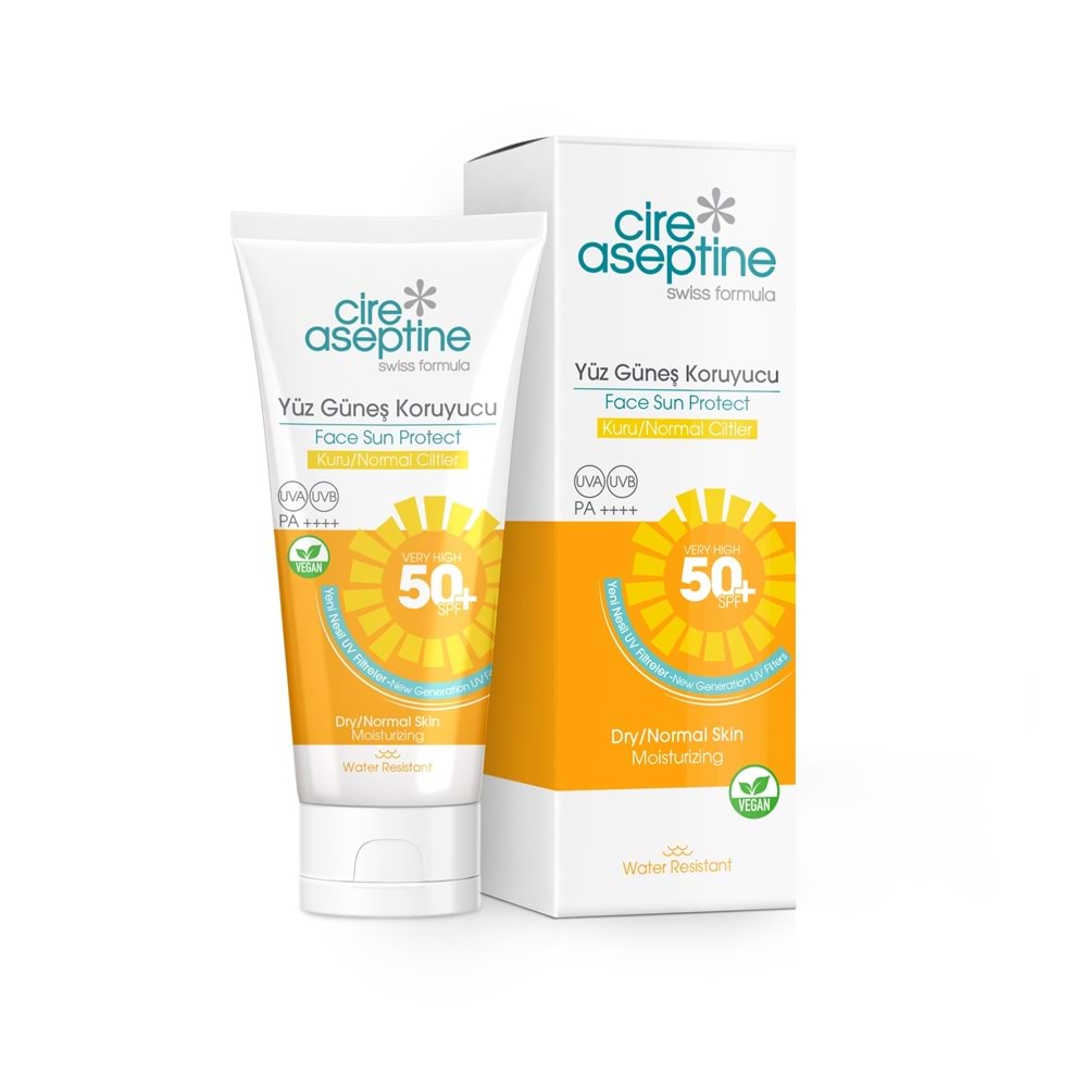 Cire Aseptine SPF50+ Yüz Güneş Kremi 50 mL, Kuru ve Normal Ciltler
