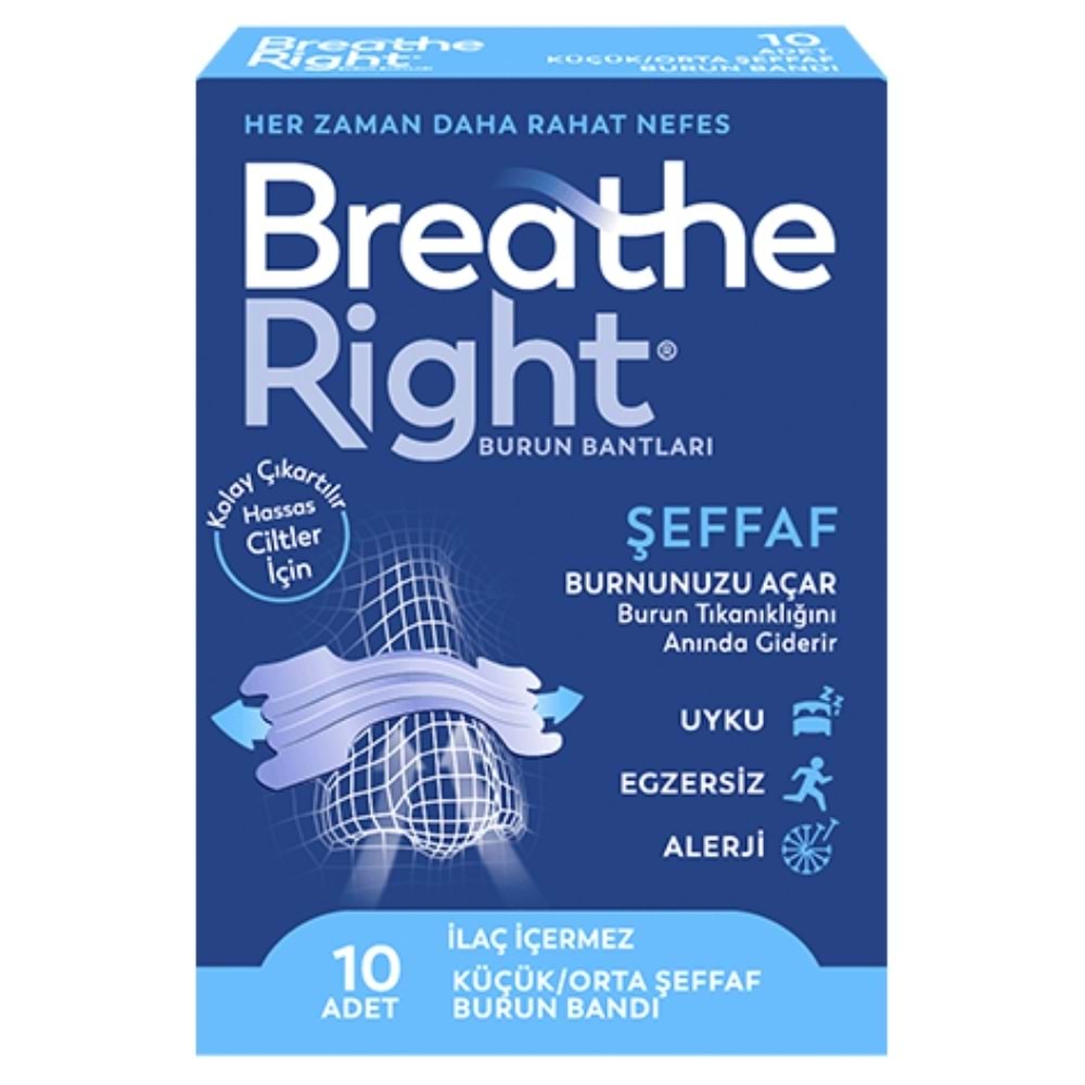Breathe Right Şeffaf Burun Bandı 10lu