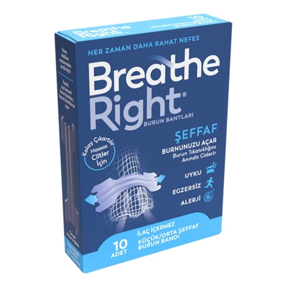 Breathe Right Şeffaf Burun Bandı 10lu
