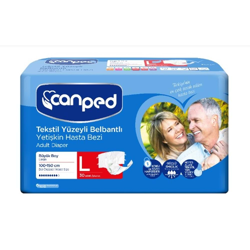 Canped Bel Bantlı Tekstıl Hasta Bezı 30 Lu L