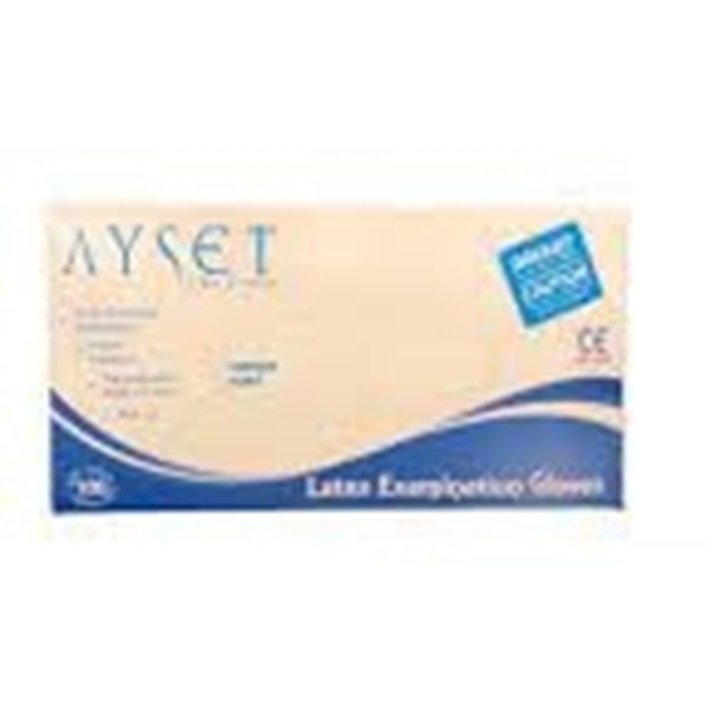 Ayset Lateks Muayene Eldiveni Pudralı M