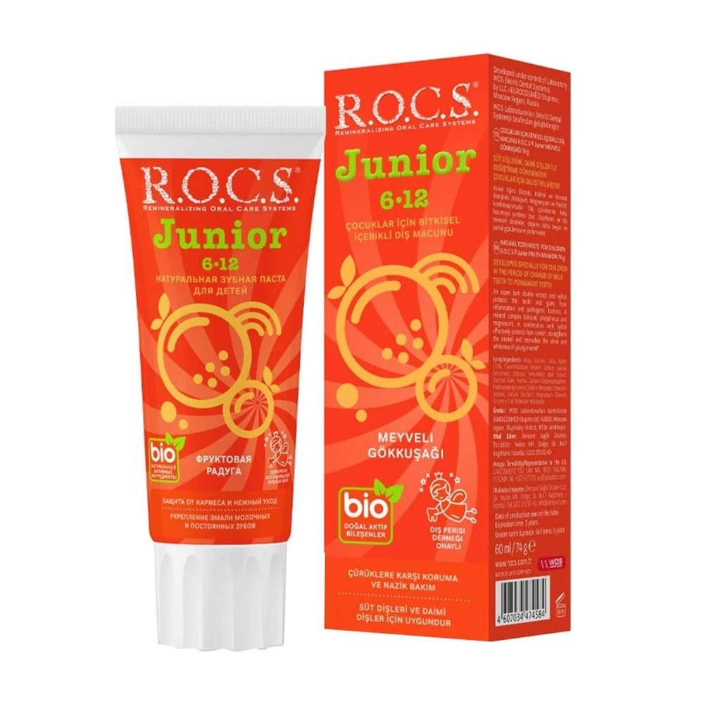 Rocs Junıor (6-12 Yas) Dıs Macunu Meyvelı Gökkusagı 60Ml