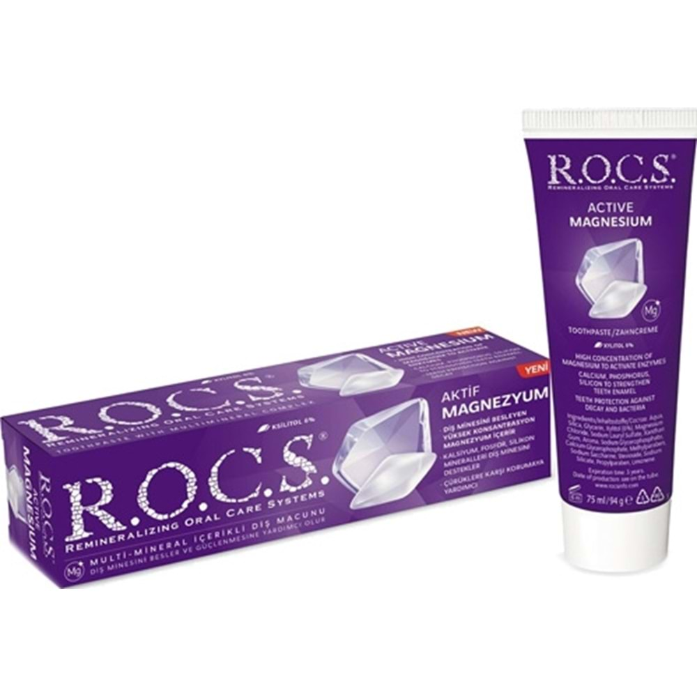 Rocs Dıs Macunu Aktıf Magnezyum 75Ml