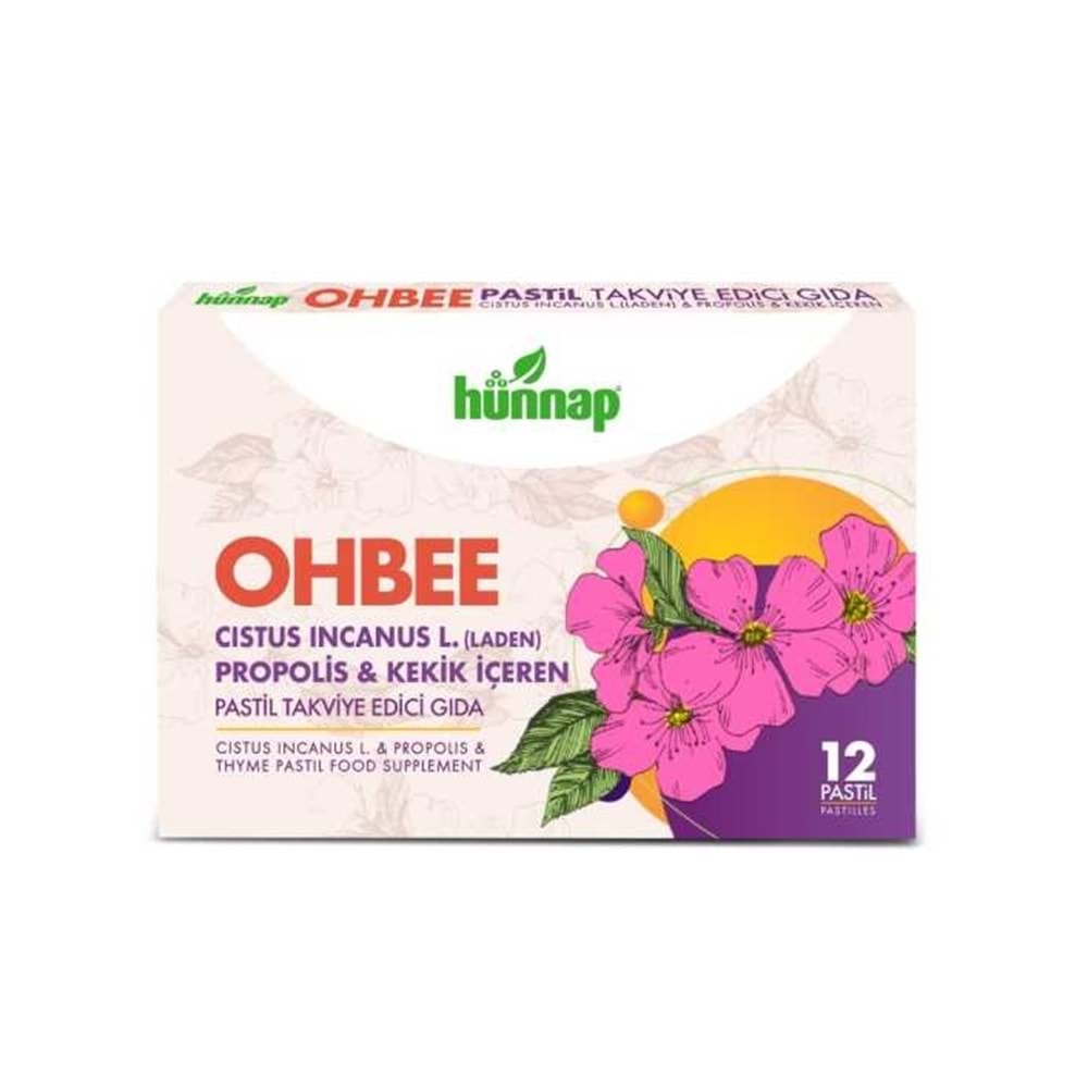 Hünnap Ohbee Cistus, Propolis Ve Kekikli Pastil 12li
