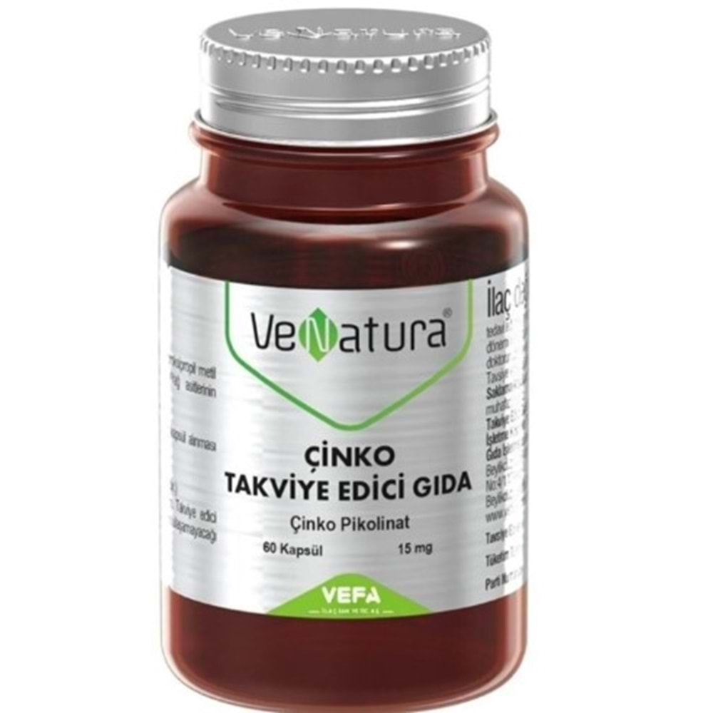 Venatura Çınko Takvıye Edıcı Gıda 15 mg 60 Kapsul