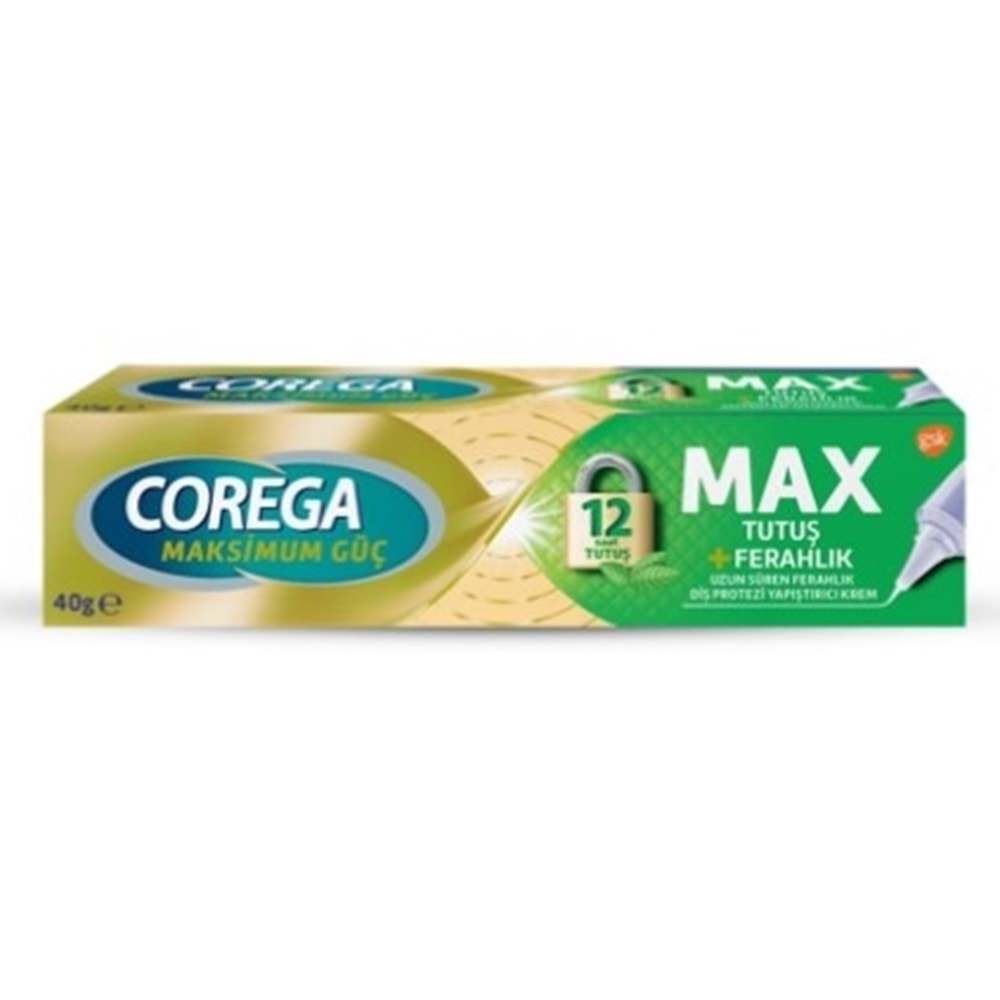 Corega Diş Protez Yapıştırıcı Krem 40g Maximum Tutuş + Ferahlık