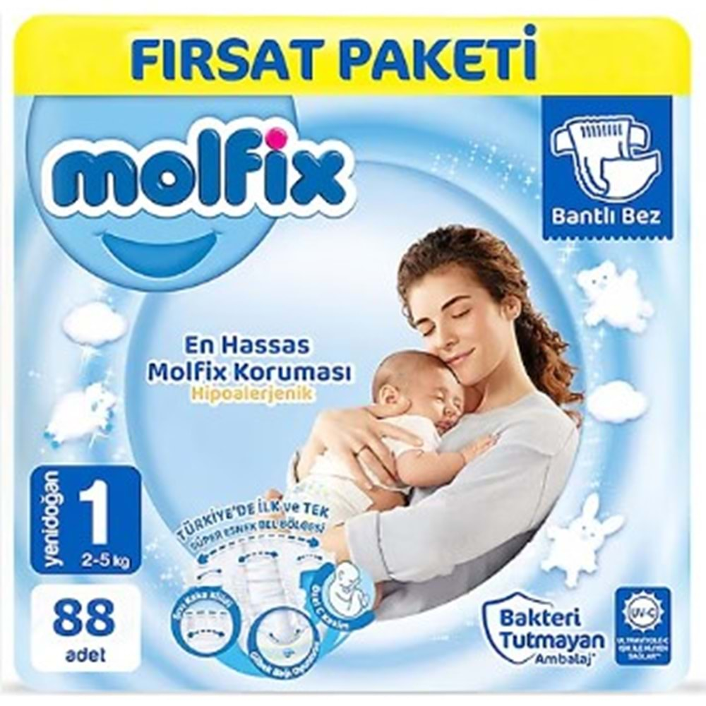 Molfix Fırsat Paketi No:1 88Lı Yenidoğan