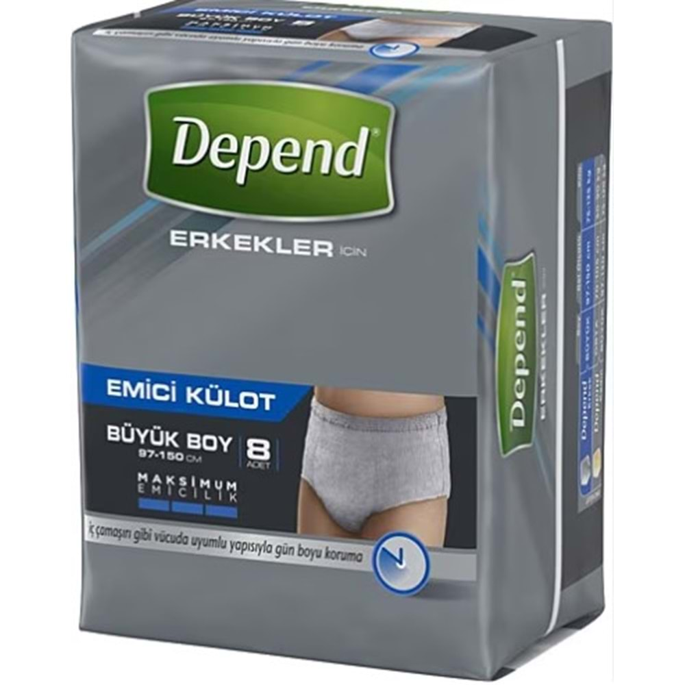 Depend Emıcı Külot Erkek Büyük Boy 8 Lı