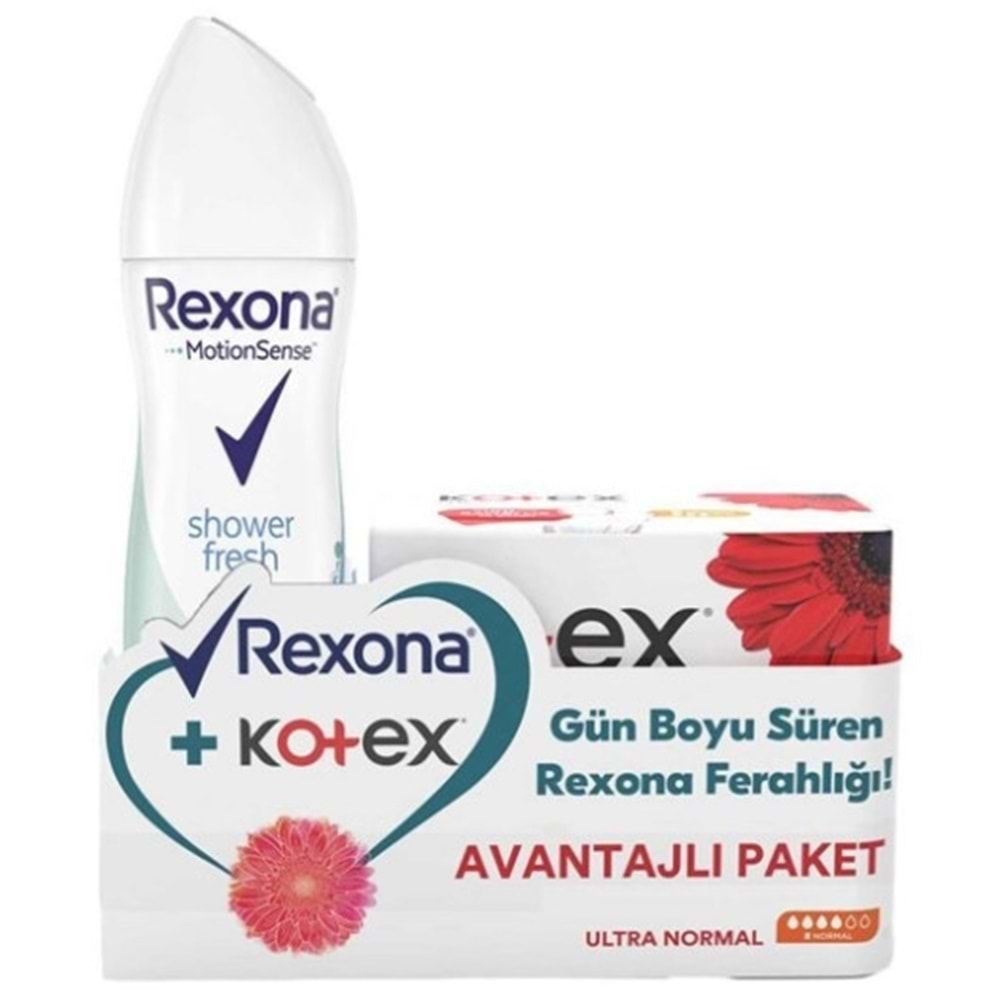 Rexona Deo Shower Fresh 150Ml+ Kotex Ultra Normal 8Lı