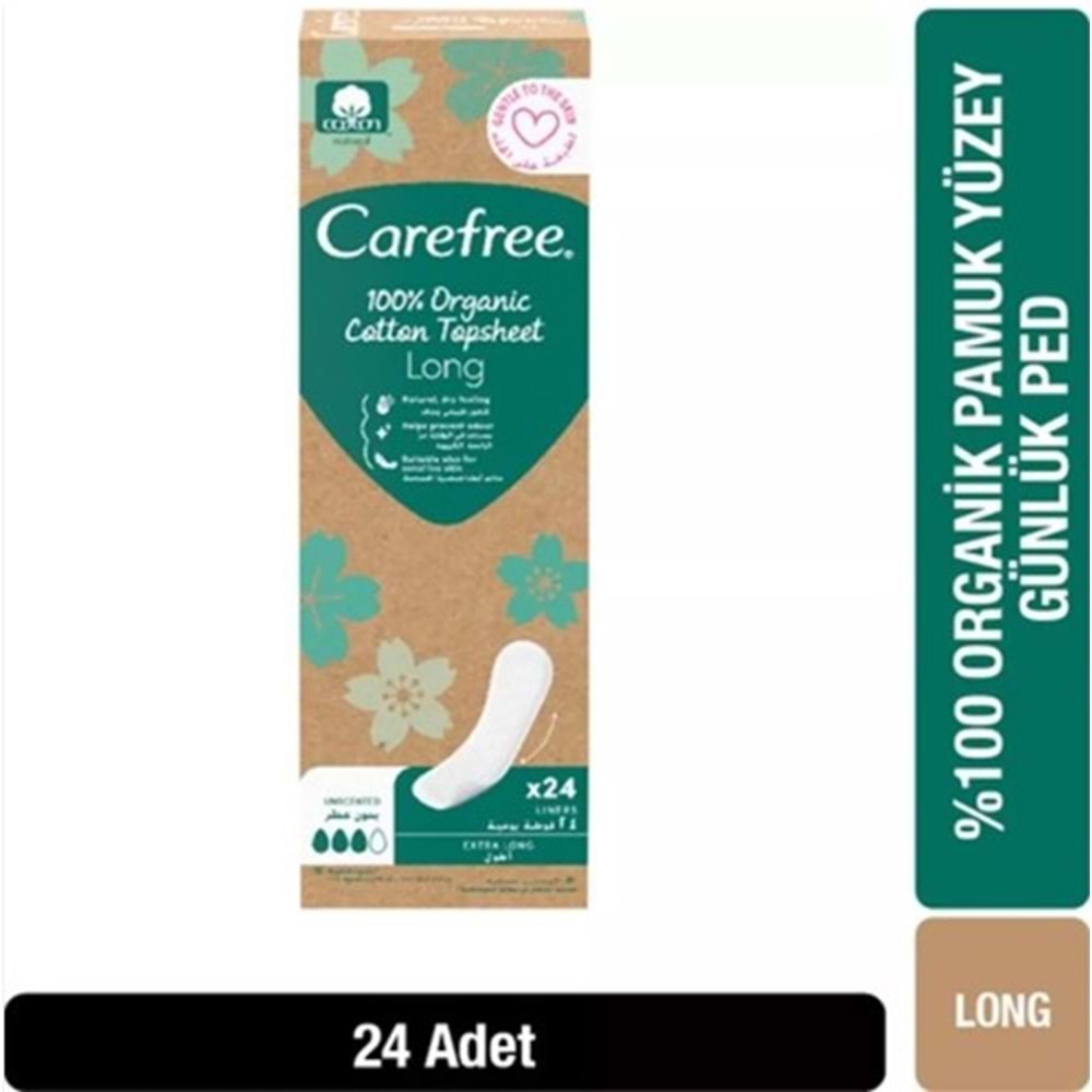 Carefree Organık Günlük Ped Uzun 24Lü