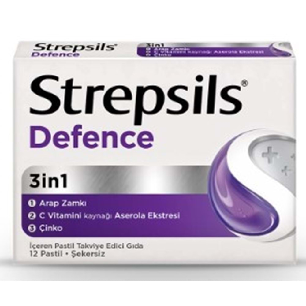 Strepsıls Defence 3ın1 Sekersız 12 Pastıl