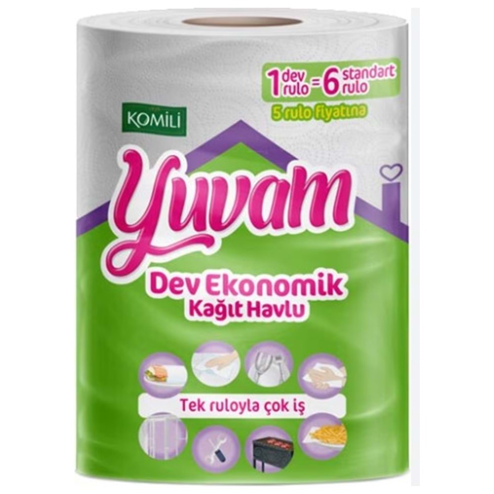 Komıli Yuvam Dev Rulo Havlu Kağıt 600 Yaprak 700Gr