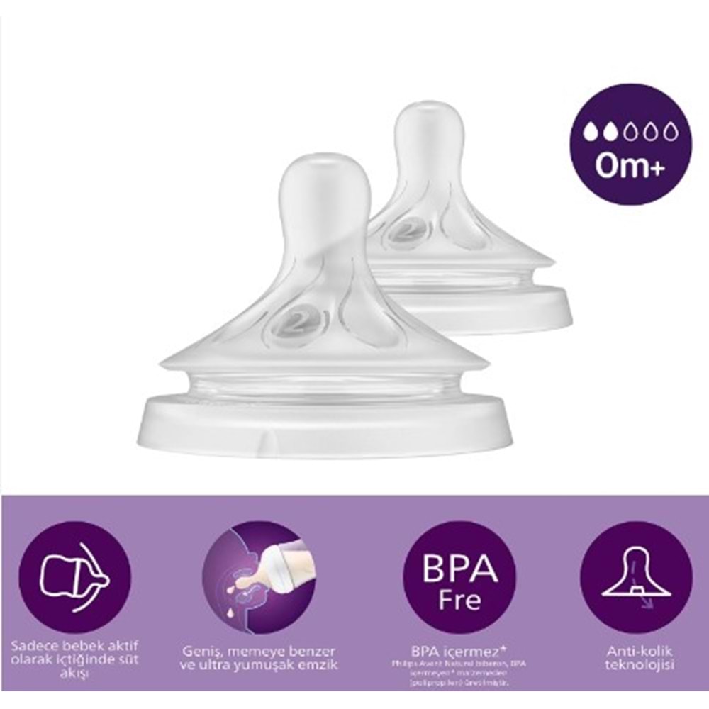 Philips Avent D. Tepkili Biberon Emziği 2Lı No:1 0+Ay