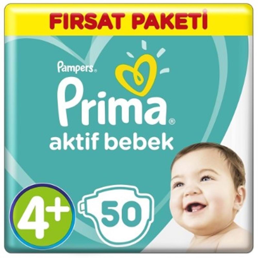 Prima Fırsat Paketi +4 Yas 10-15Kg 50 Lı No:4 Bebek Bezi