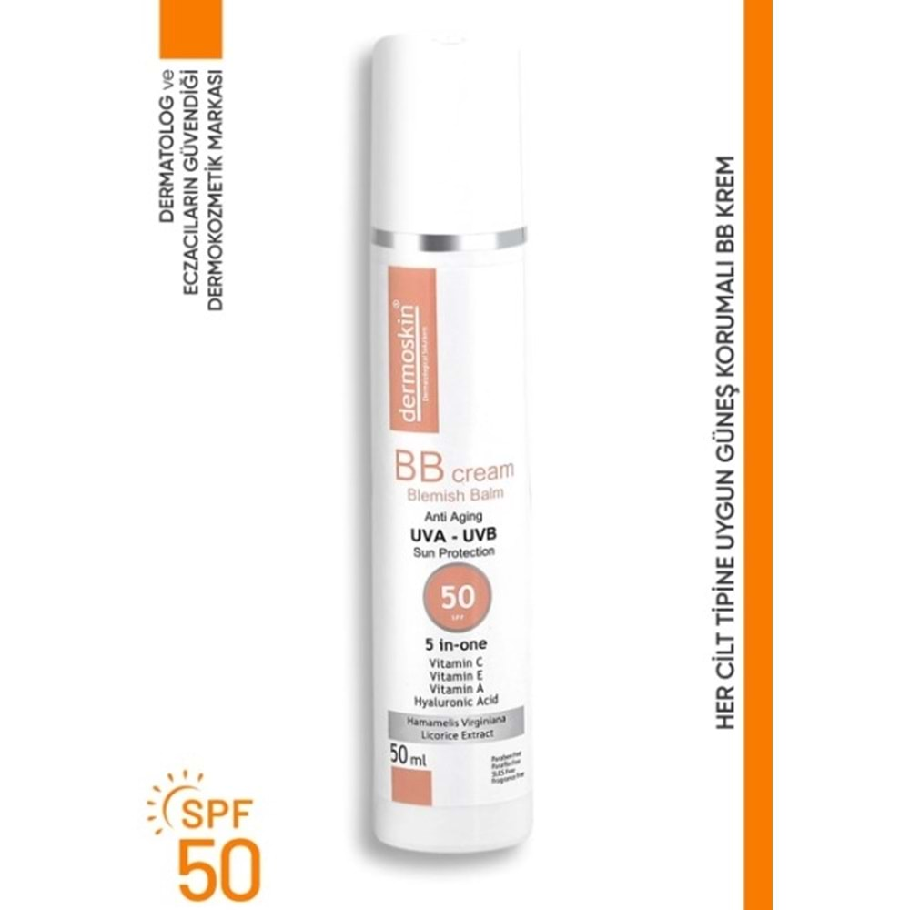 Dermoskın BB Krem SPF50+ 5 In-one 50 Ml