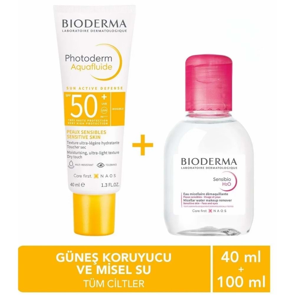 Bioderma Photoderm Aquafluid SPF50 40 mL + Sensibio H2O 100 mL İkili Kofre Set
