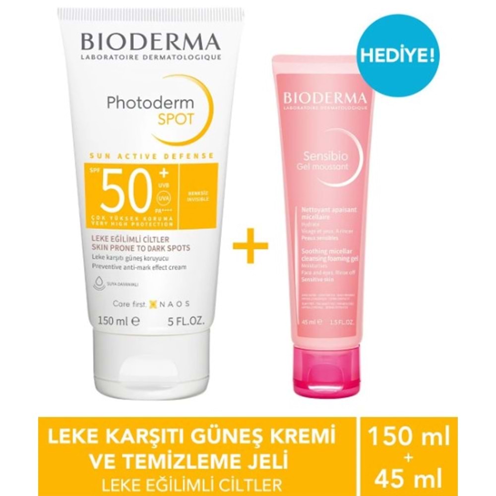 Bioderma Photoderm Spot SPF50+ 150 mL + Sensibio Jel 45 mL İkili Kofre Set