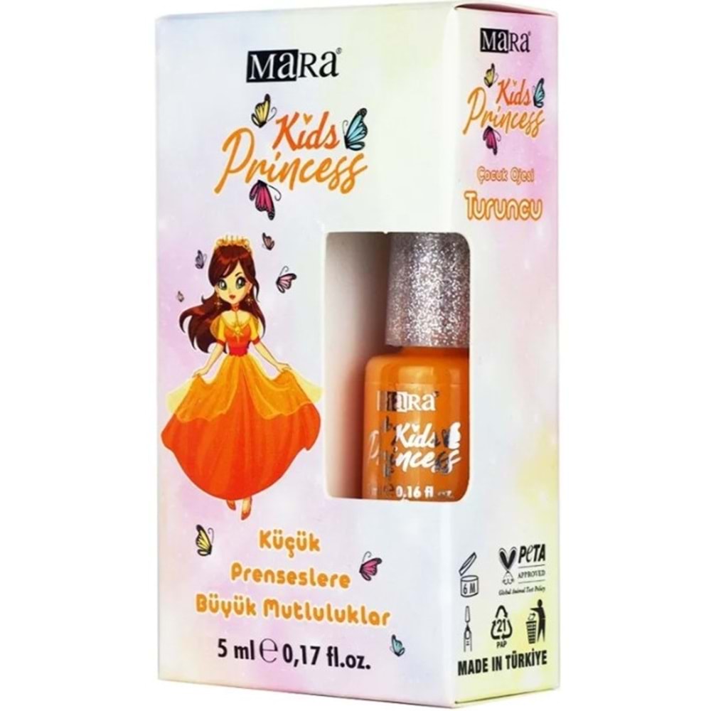 Mara Kıds Prıncess Su Bazlı Çocuk Oje 5ml Turuncu