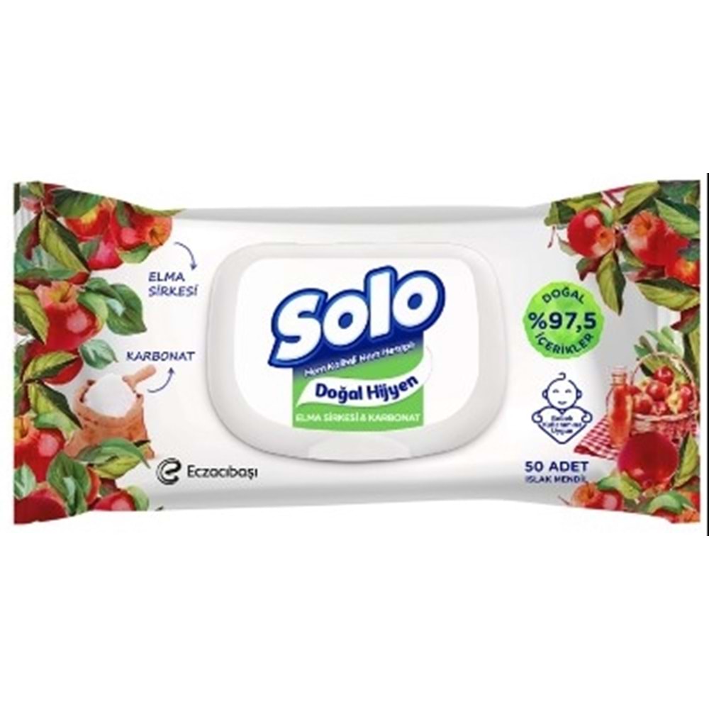 Solo Islak Mendil 50Lı Elma Sirkesı-Karbonat