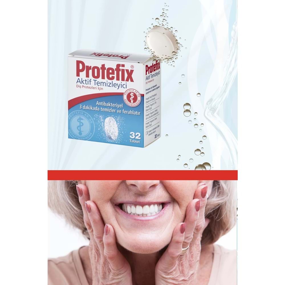 Protefix Diş Protezleri Için Aktif Temizleyici 32 Tablet