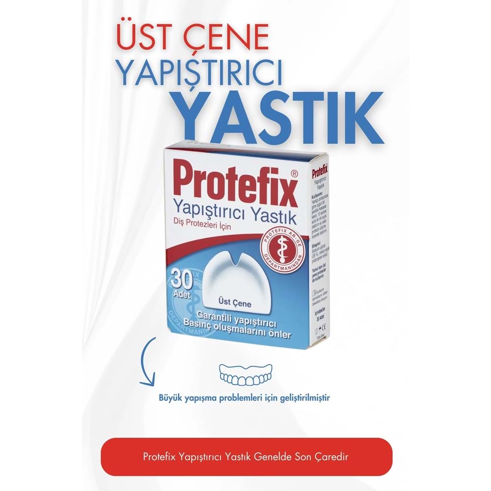 Protefix Diş Protezleri için Üst Çene Yapıştırıcı Yastık 30 Adet