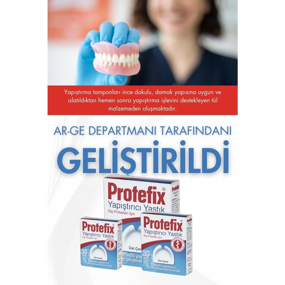 Protefix Diş Protezleri için Üst Çene Yapıştırıcı Yastık 30 Adet
