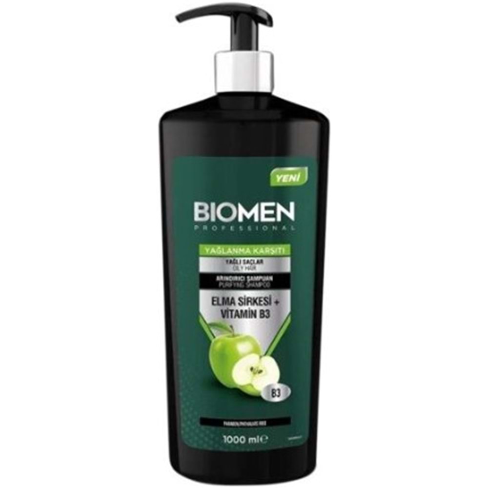 Biomen Şampuan Yağlanma Karşıtı Elma Sirkesı+Vitamın B3 1000Ml