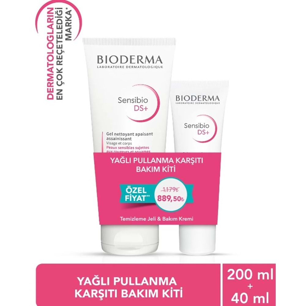 Bioderma Sensibio DS+ 40Ml+ DS+Gel 200Ml Yağlı Pullanma Karşıtı Kiti