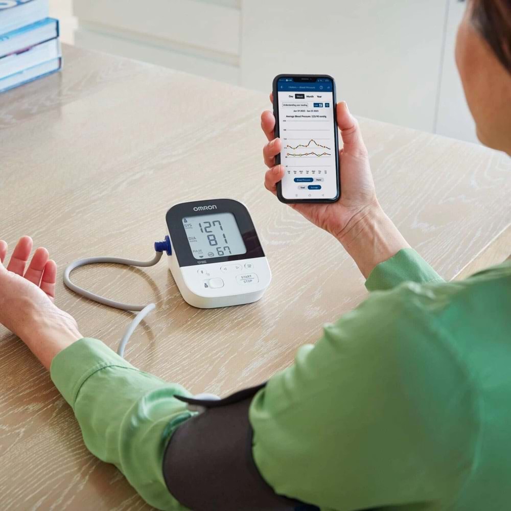 Omron M4 Intelli IT Tansiyon Aleti, Geniş Manşon, 2x 60 Ölçüm Hafıza, Omron Connect Uyumlu