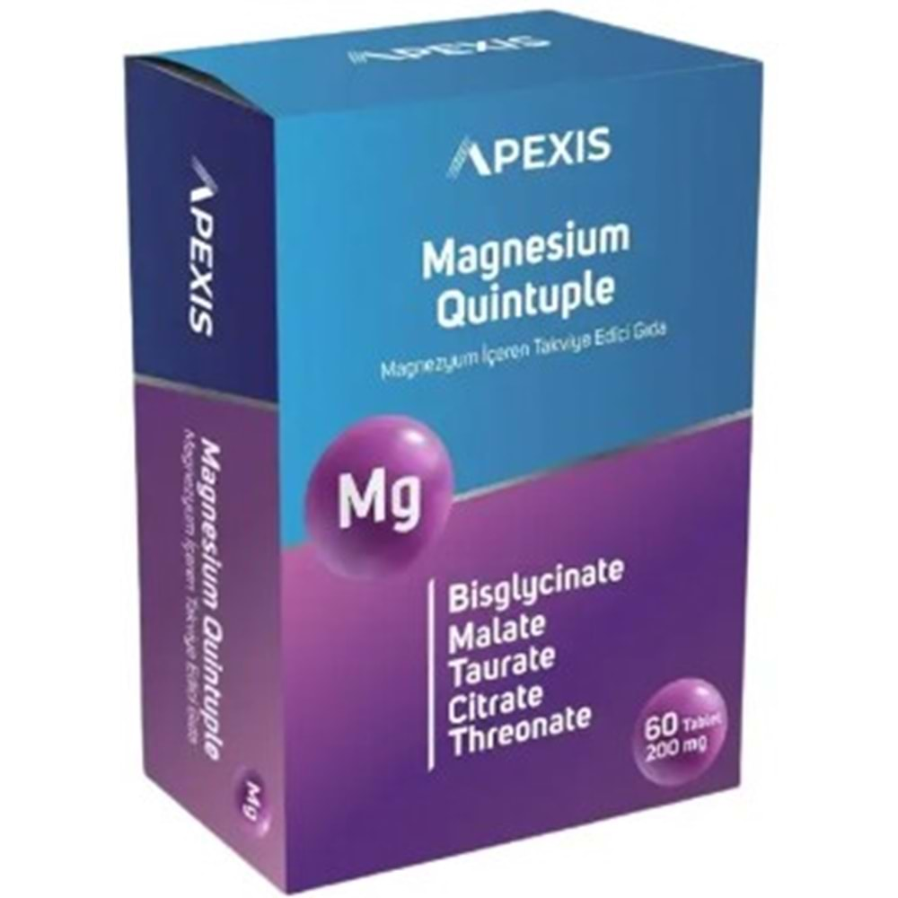 Apexıs Magnesıum Quıntuple 200mg 60 Tablet