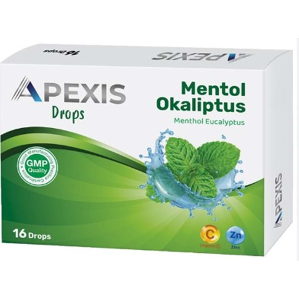 Apexıs Drops Mentol Okalıptus Aromalı 16 Pastıl