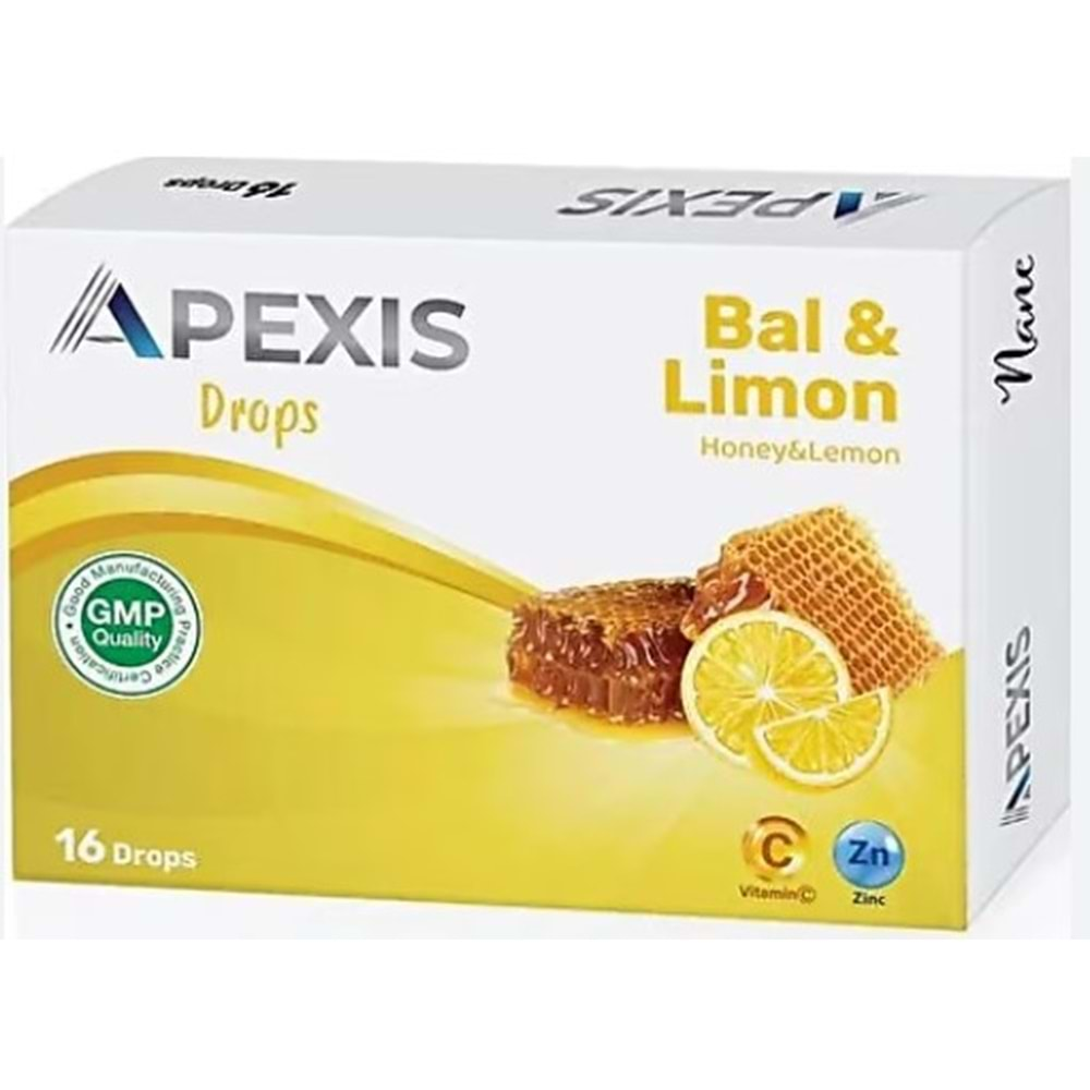 Apexıs Drops Bal&Lımon Aromalı 16 Pastıl