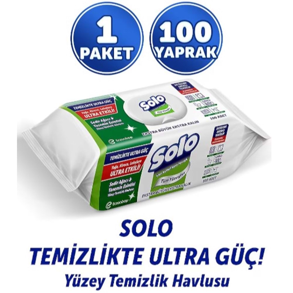 Solo Yüzey Temizlik Havlusu 100Lü Sedir Ağacı&Yasemin Esintisi